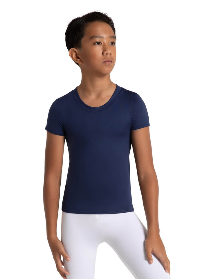 Capezio Studio Collection Crew Neck Tee - Boys Navy SE1061B