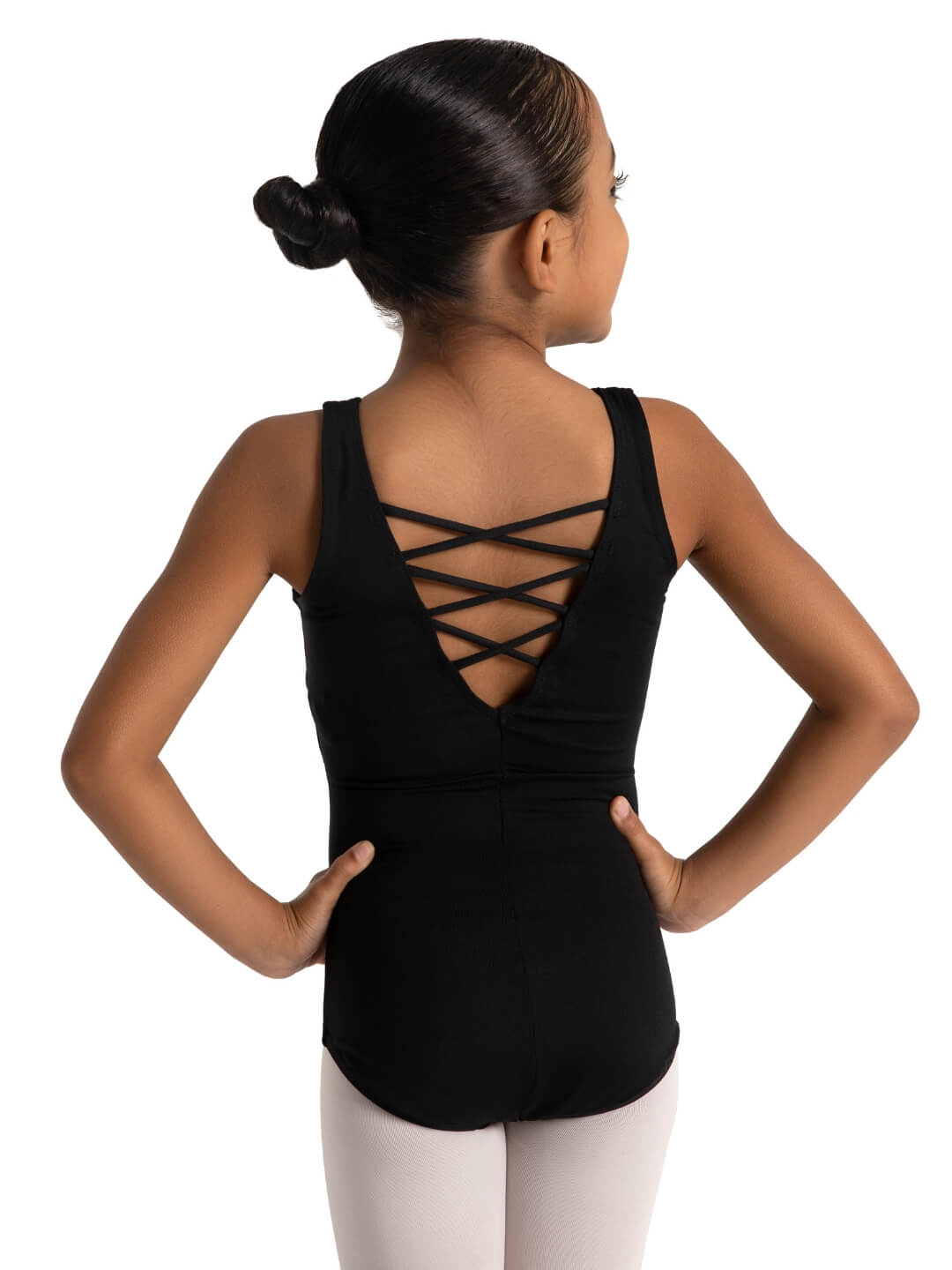 Capezio Studio Collection Lattice Back Tank Leotard Girls Black SE1027C