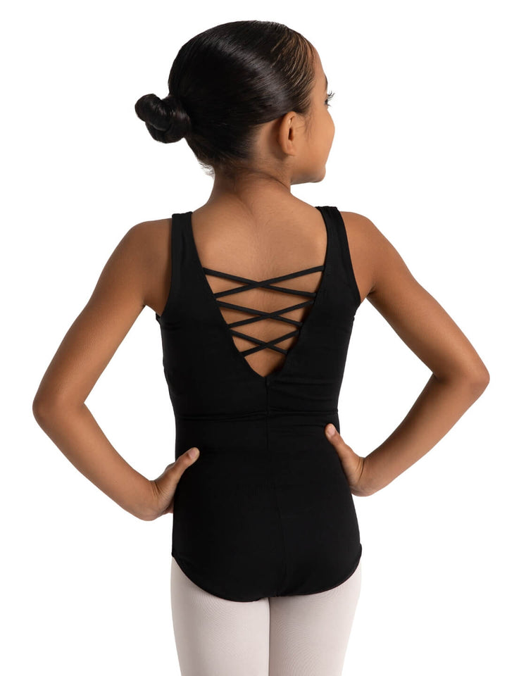 Capezio Studio Collection Lattice Back Tank Leotard Girls Black SE1027C