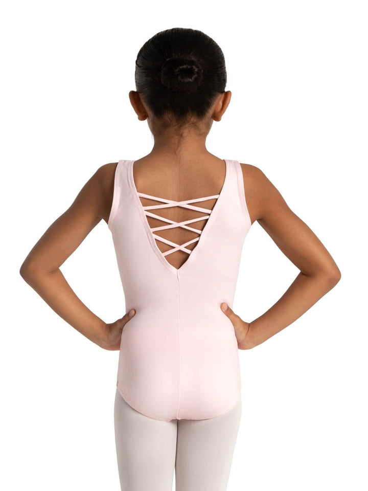 Capezio Studio Collection Lattice Back Tank Leotard Girls Pink SE1027C