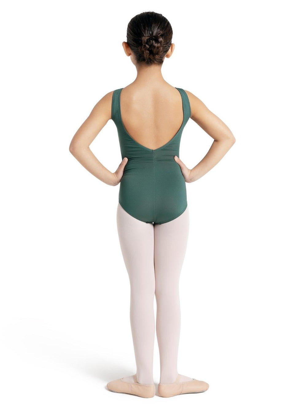 Capezio Studio Collection Low V Back w Pinch Tank Leotard Girls Hunter SE1009C