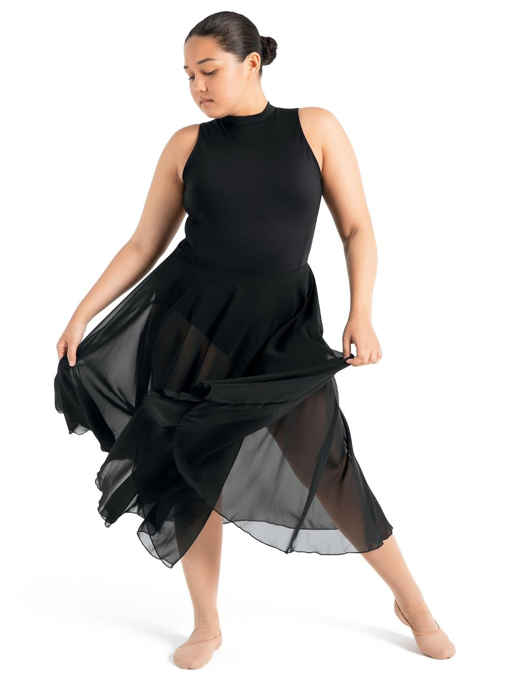 Capezio Studio Collection Mid Calf Skirt Black SE1058W