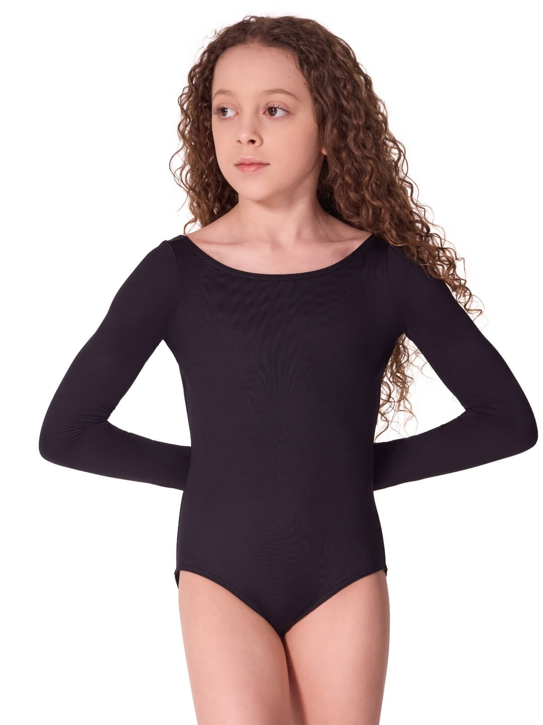 Capezio Studio Collection Pinch Back Long Sleeve Leotard Black SE1011W
