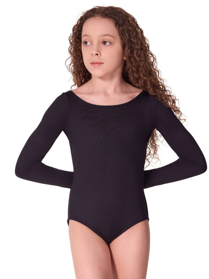 Capezio Studio Collection Pinch Back Long Sleeve Leotard Black SE1011W