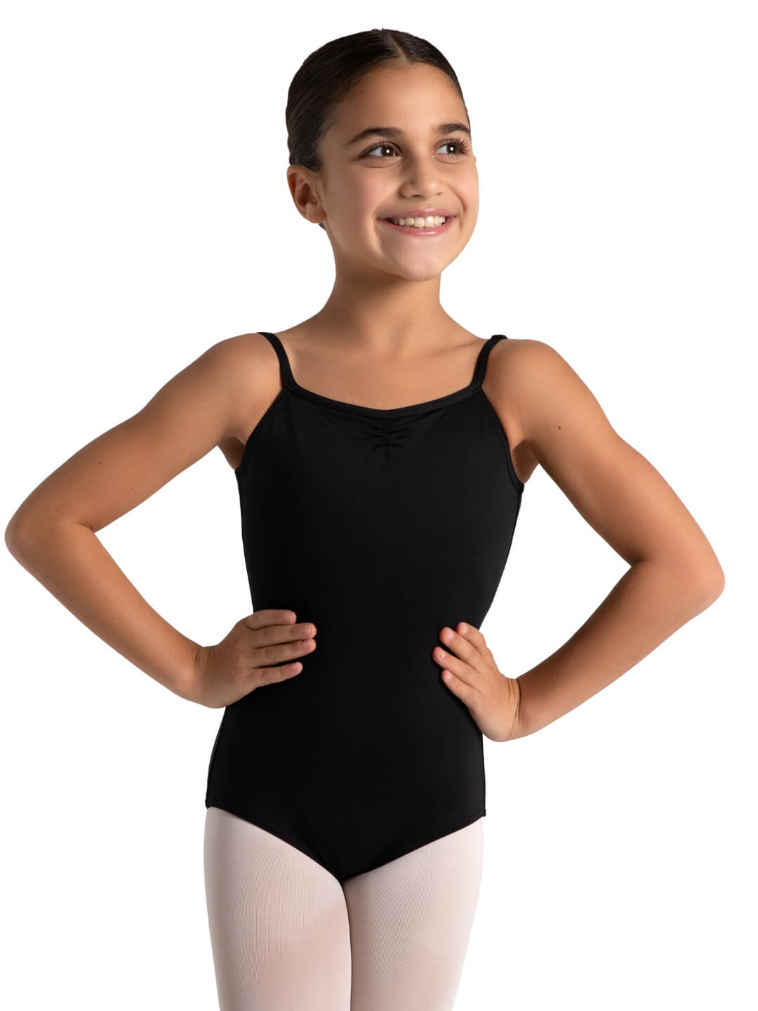 Capezio Studio Collection Pinch Front Camisole Leotard Girls Black SE1006C
