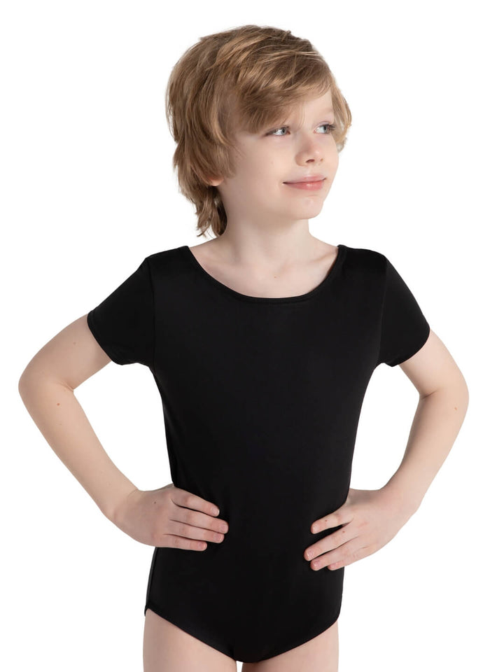 Capezio Studio Collection Short Sleeve Leotard Boys Black SE1062B