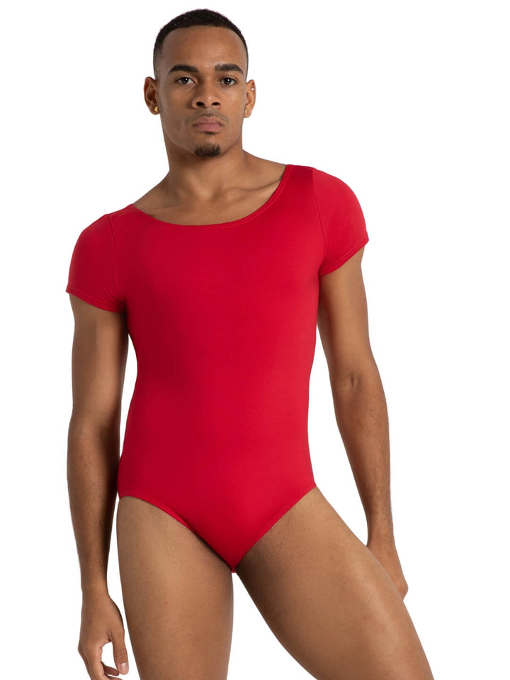 Capezio Studio Collection Short Sleeve Leotard - Mens Scarlet SE1062M