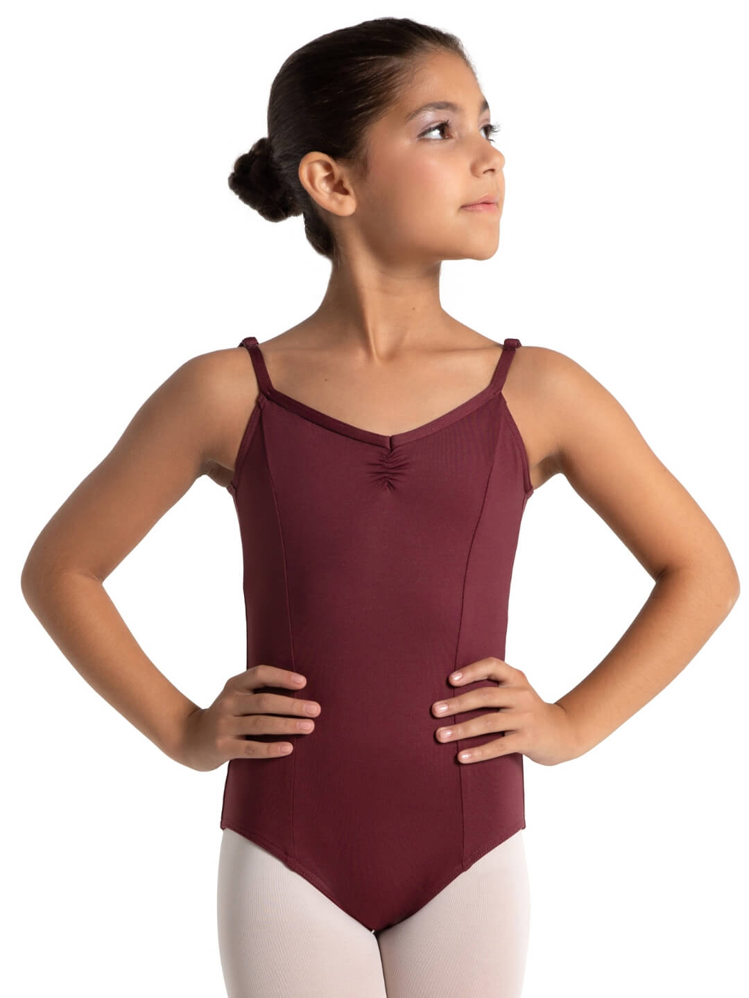 Capezio Studio Collection V Neck Camisole Leotard Girls Burgundy SE1018C