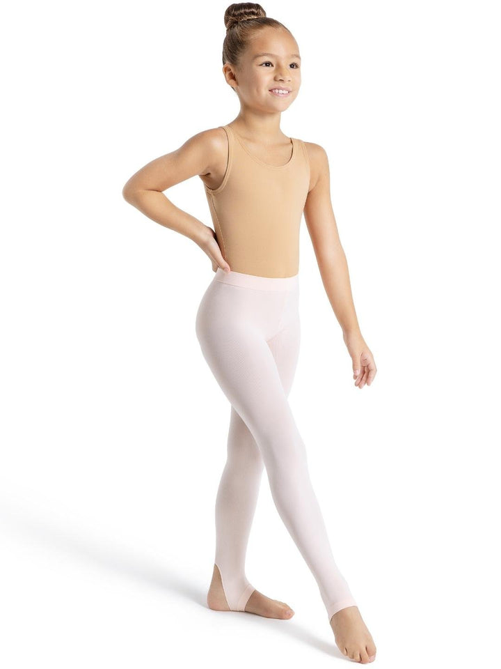 Capezio Ultra Soft Self Knit Waistband Stirrup Tight Girls Ballet Pink 1961C
