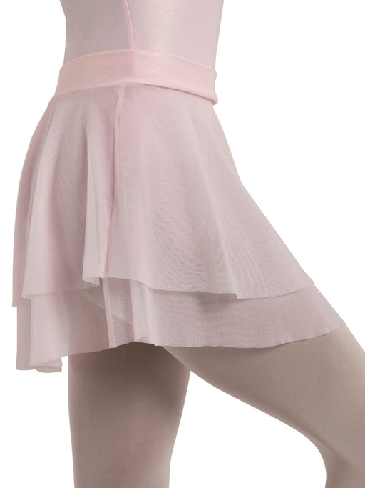 Pink skirt on dancer and white background