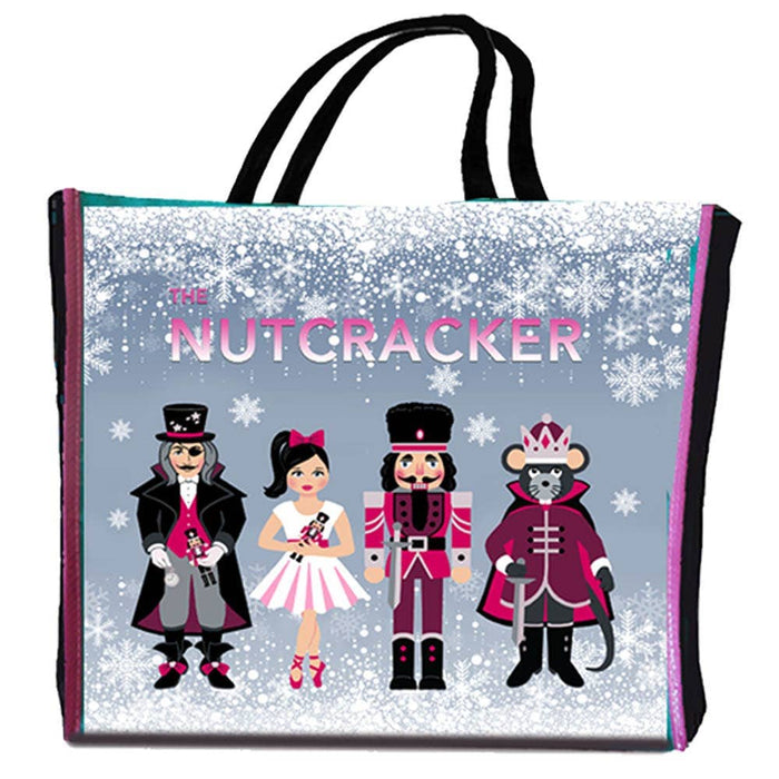 Tote bag with 'The Nutcracker' characters and snowflake design
