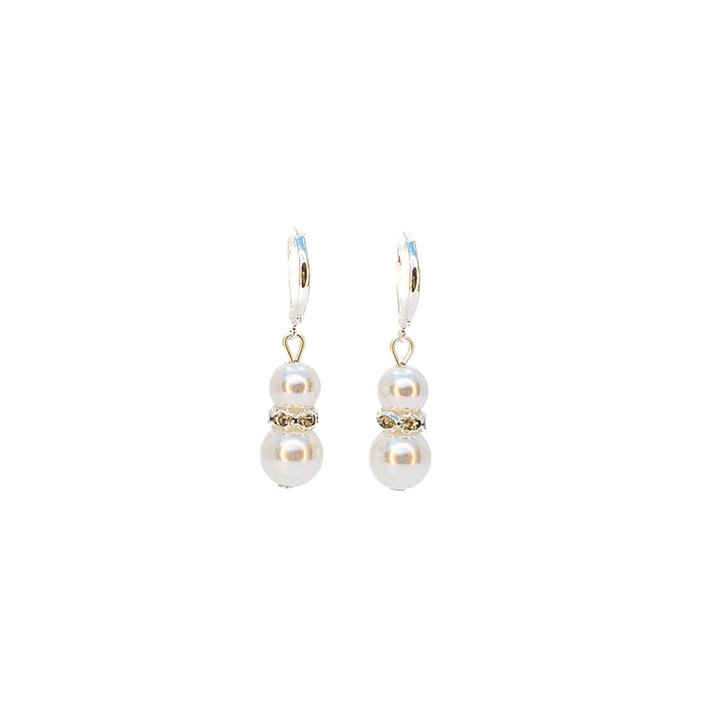 Pair of pearl earrings on a white background