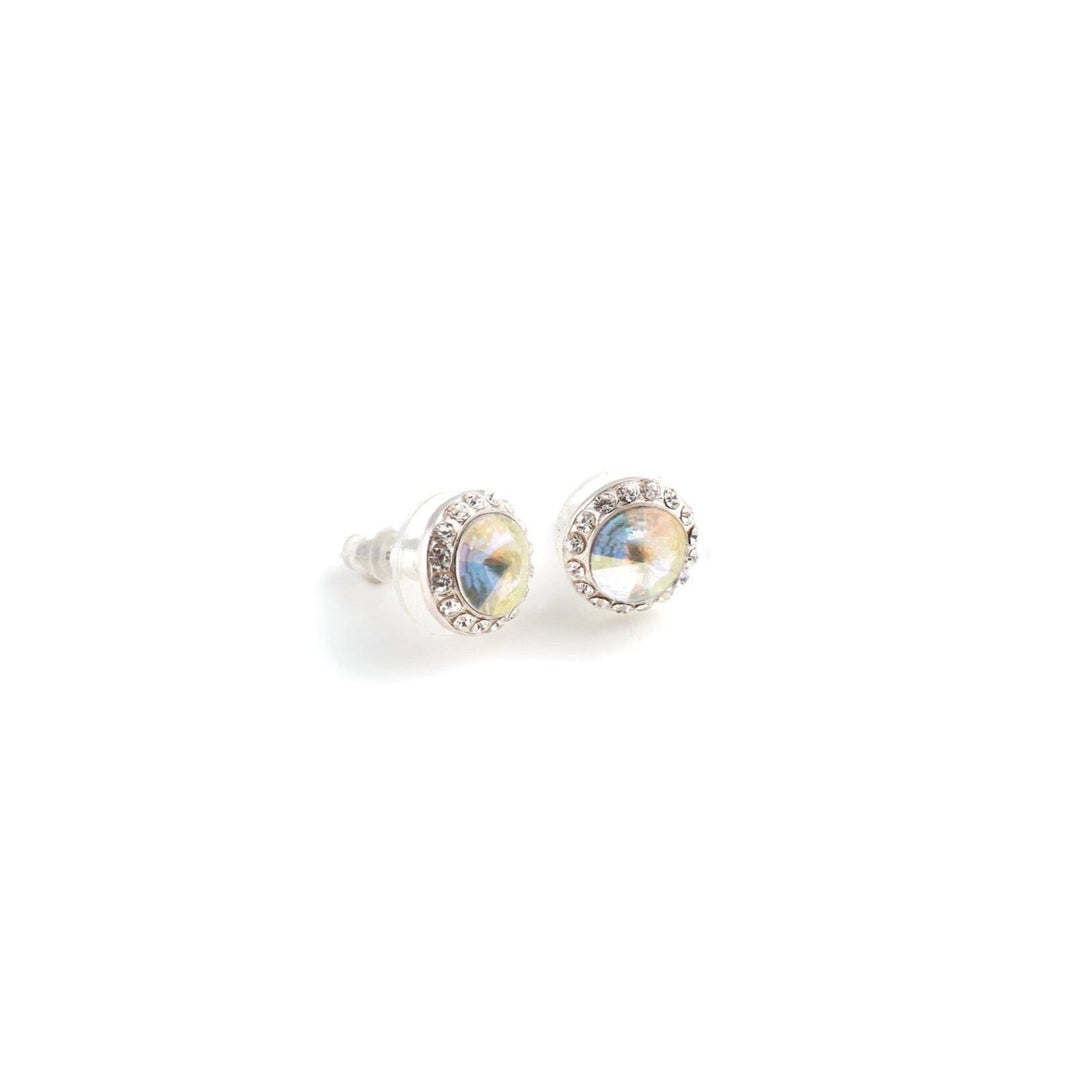 Pair of earrings with gemstones on a white background