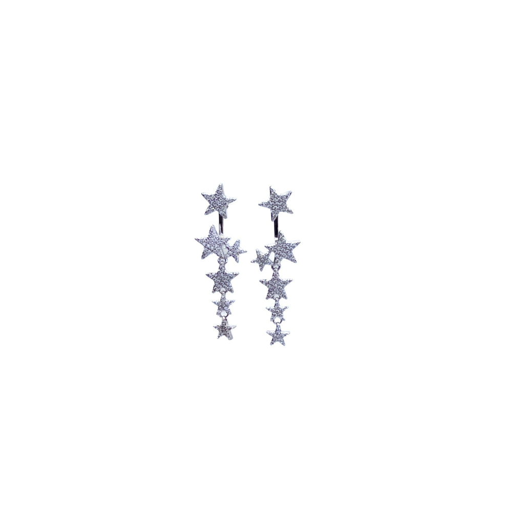 Star-shaped earrings on a white background