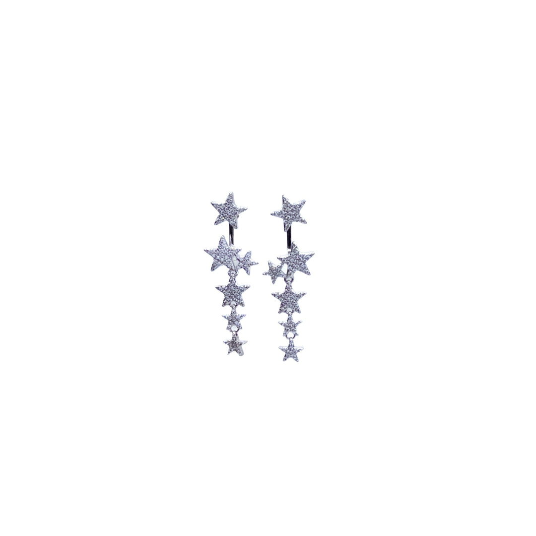 Star-shaped earrings on a white background