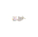 Silver stud earrings with clear gemstones on a white background