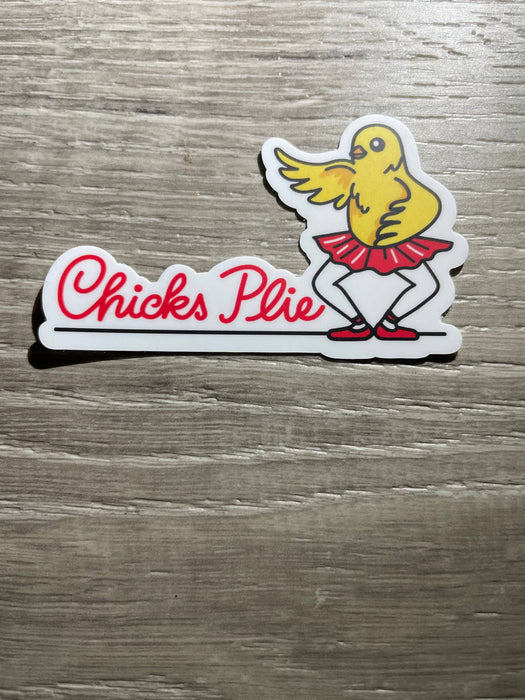 Chicks Plie Vinyl Dance Sticker, 3" x 1.8": Retail Packaging--MIddle