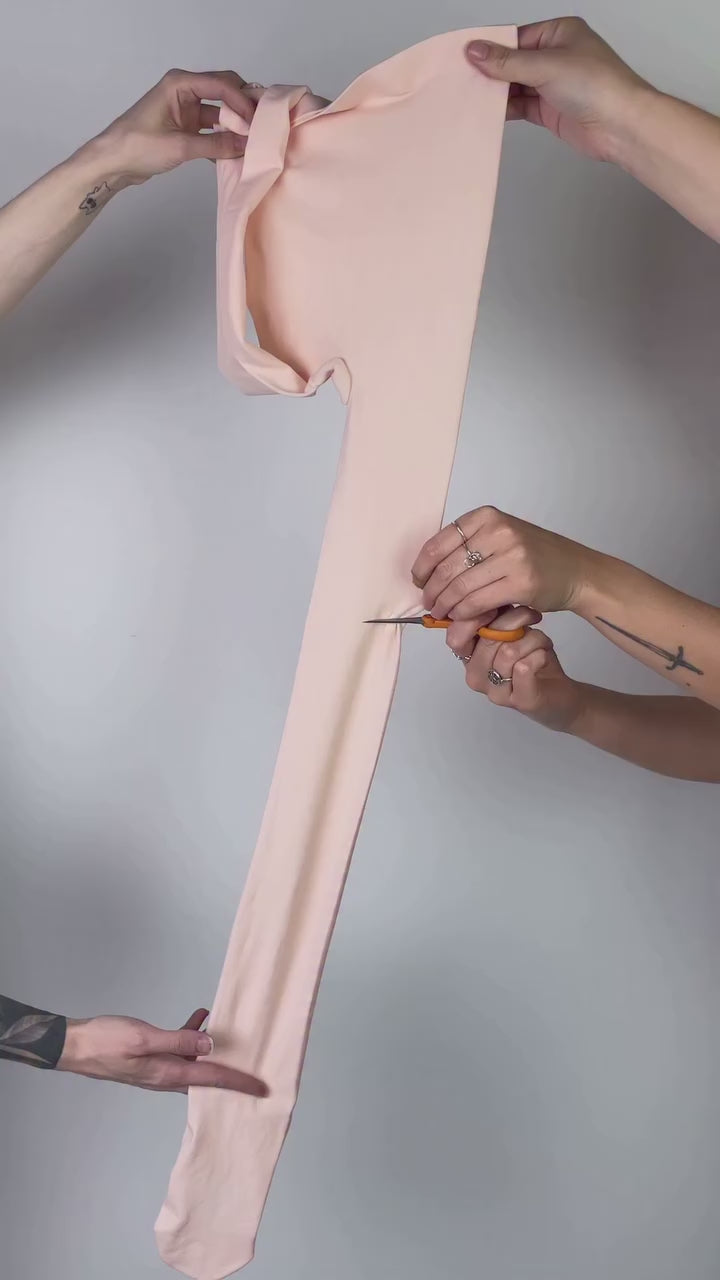 Ultimate Tights cut with scissors