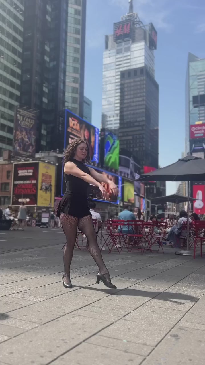 Video of dancer in the Mia Character shoe.