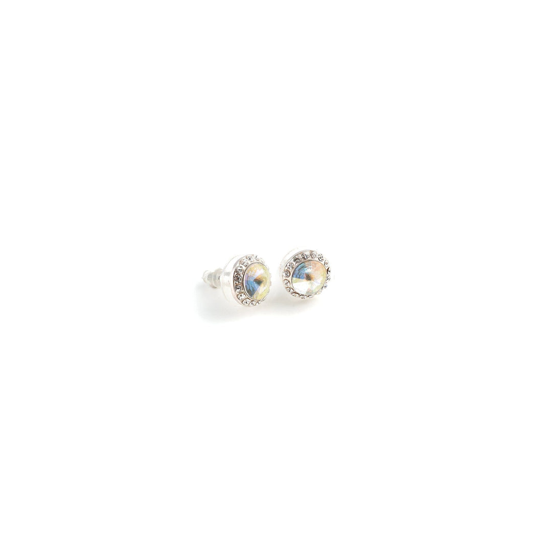 Pair of earrings with gemstones on a white background