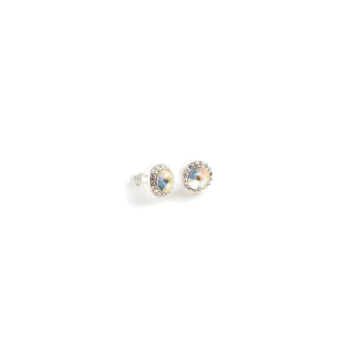 Pair of earrings with gemstones on a white background
