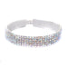 Silver headband with crystal-like stones on a white background