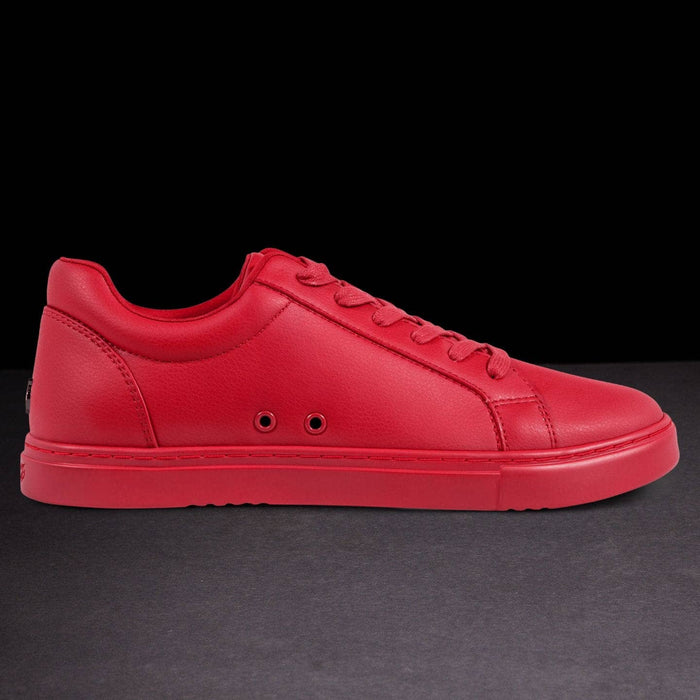 Red sneaker on a black background