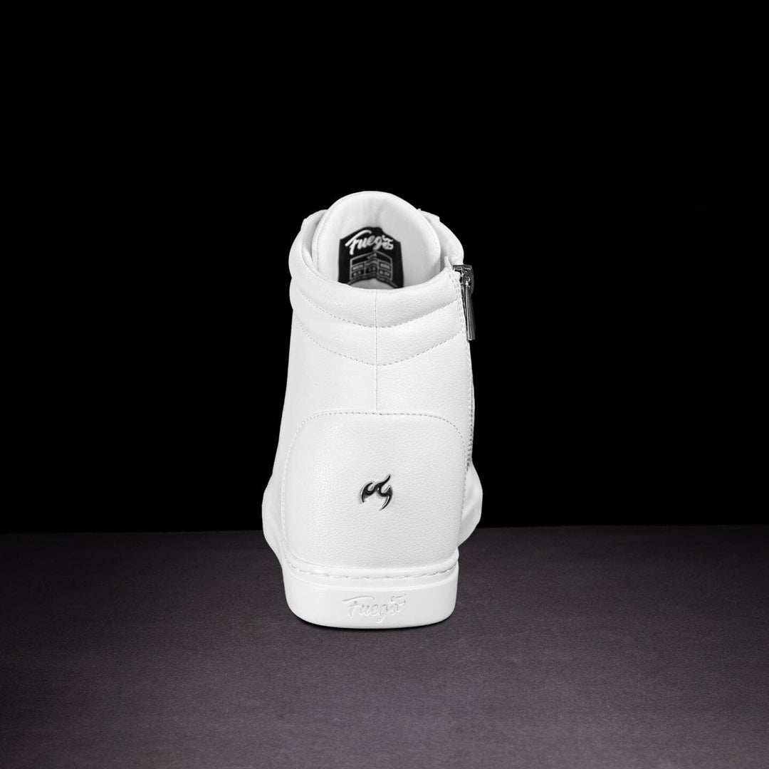 Back view of white sneaker