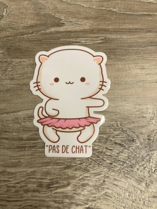 Pas De Chat Kitty Dance Vinyl Sticker