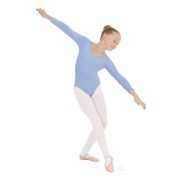 Child Long Sleeve Leotard Light Blue