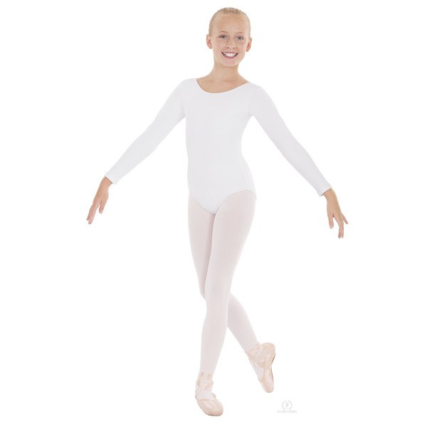 Child Long Sleeve Leotard White