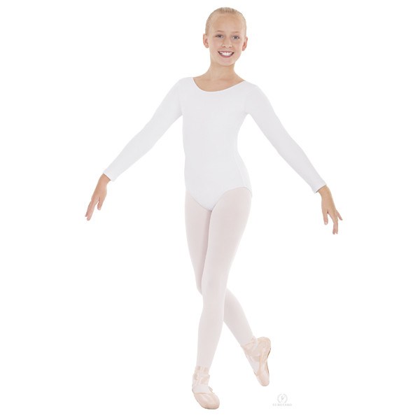 A ballerina in a black leotard and white tights photo – Free