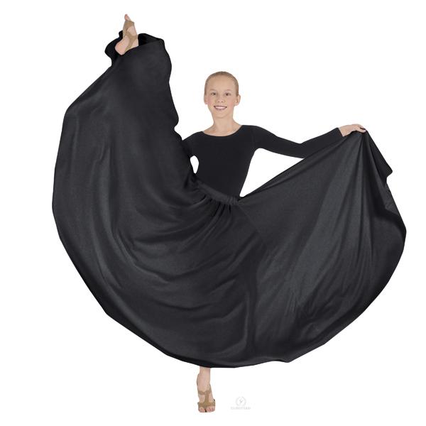 Eurotard 13674C Black Triple Panel Lyrical Skirt - Child