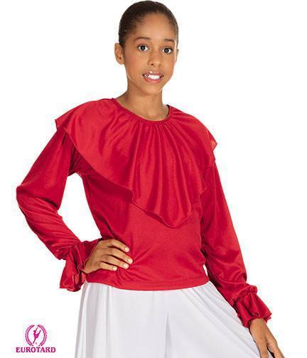 Shawl Collared Blouse Red