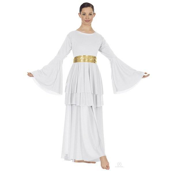 Eurotard 13813 Double Layer Peplum Top With Bell Sleeves