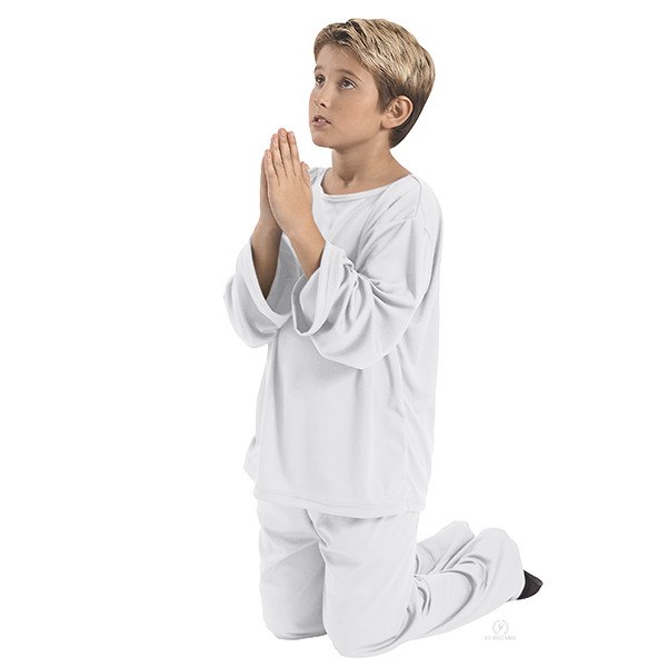 Eurotard 13843C Unisex Relaxed Fit Pants - Child white