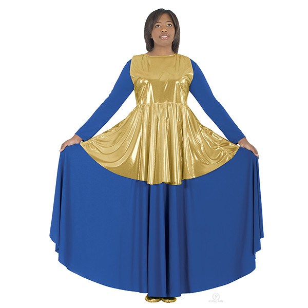 Eurotard 14824 Metallic Adult Peplum Tunic - Adult gold