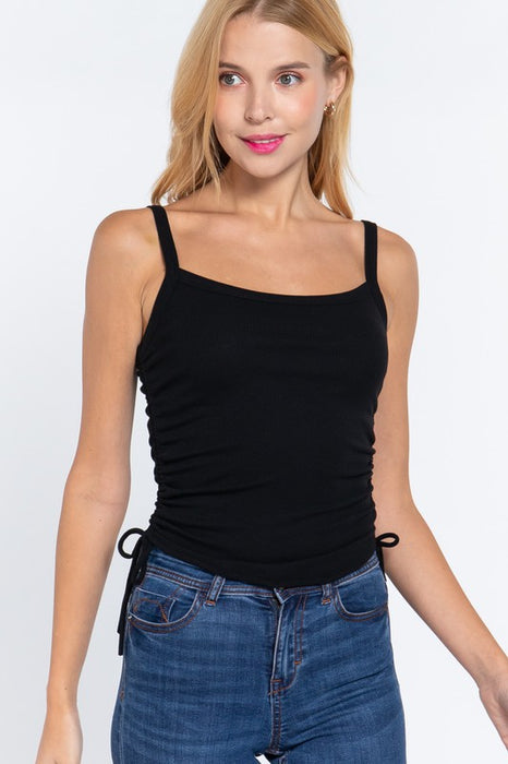 Solid Essential Comfortable Tank Top Black - Front
