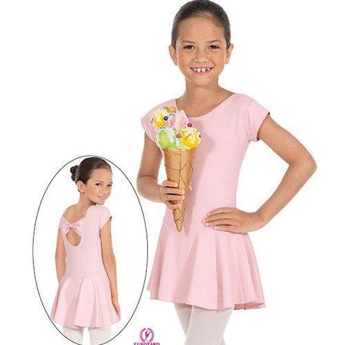 Eurotard 44285 Microfiber Bow Back Leotard with Attached Skirt - Child
