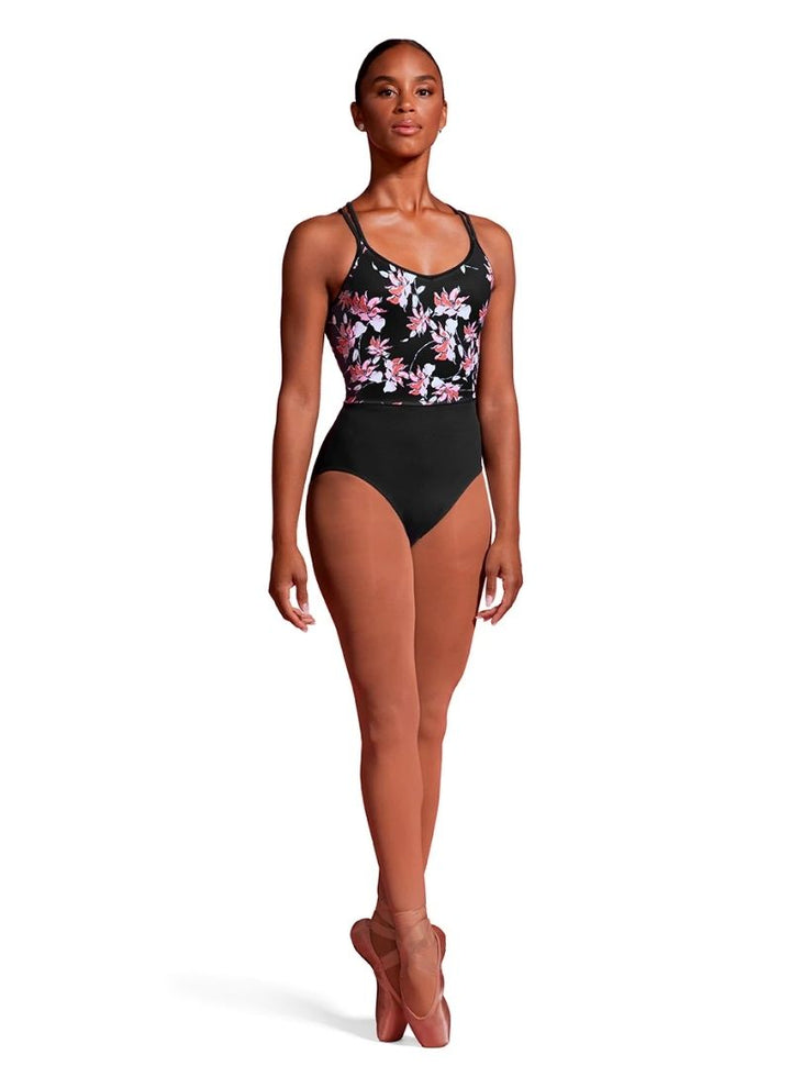 Mirella M2174TM/LM Double Strap Printed Camisole Leotard - Front
