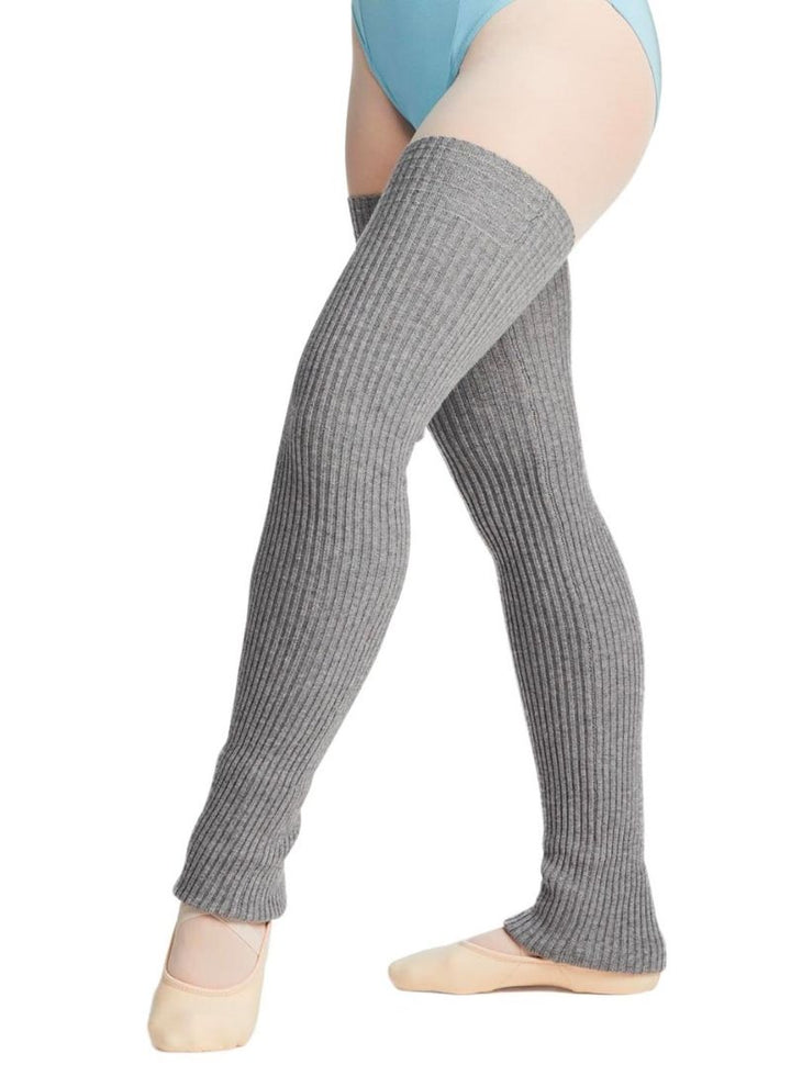 Capezio CK10953W Adult 36" Ribbed Legwarmer - Heather Grey