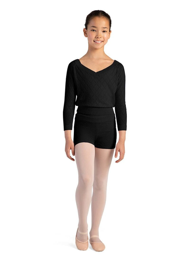 Bloch CR3544 Diamond Knit Short Black - Front