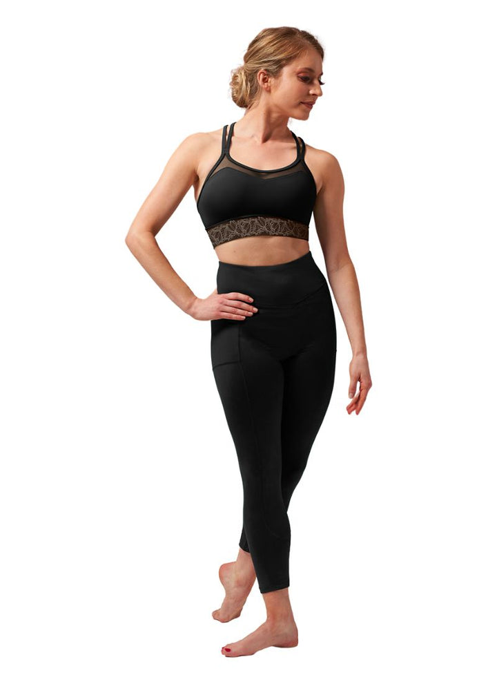 Bloch Z0157 Lace Crop Top Black - Front