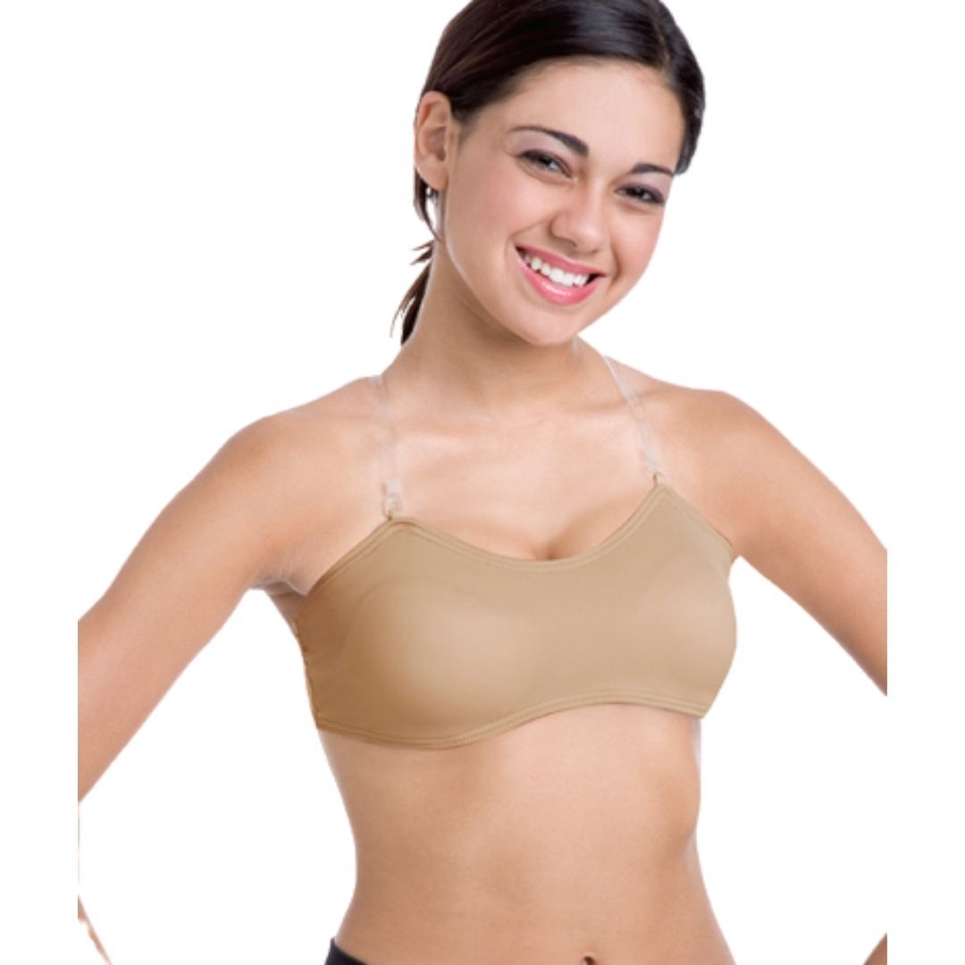 Body Wrappers 297 Women's Padded Underwire Bra with Clear Straps (34C, Nude)  