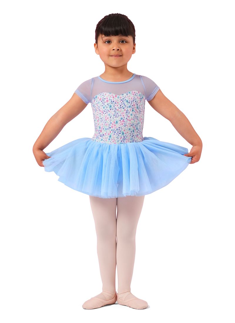 Mirella M1554c Floral Cap Sleeve Tutu Leotard — Dancewear Corner