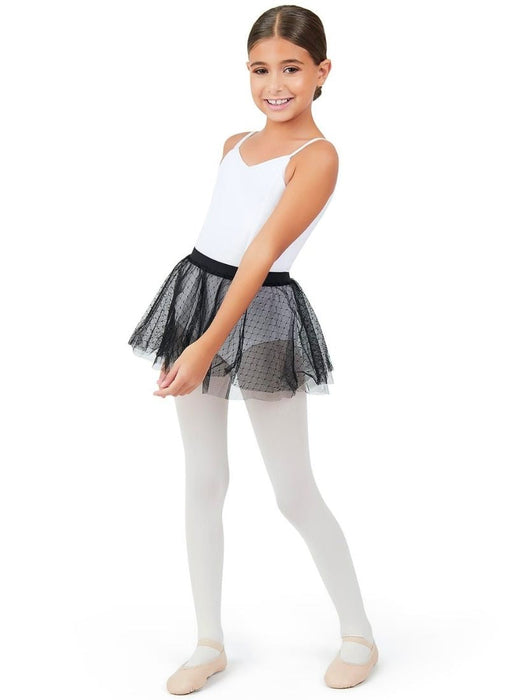 Capezio 11312C Child Double Layer Pull-on Skirt Black - Front