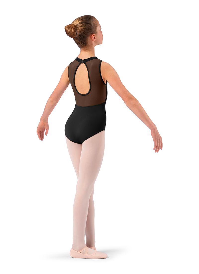 Bloch CL4185 Lace Mesh Tank Leotard Black - Back