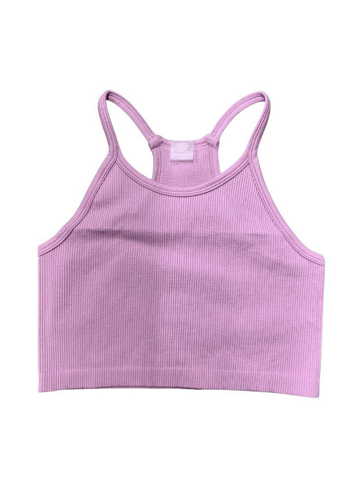 Essential Racerback Ribbed Halter Crop Cami - Light Orchid