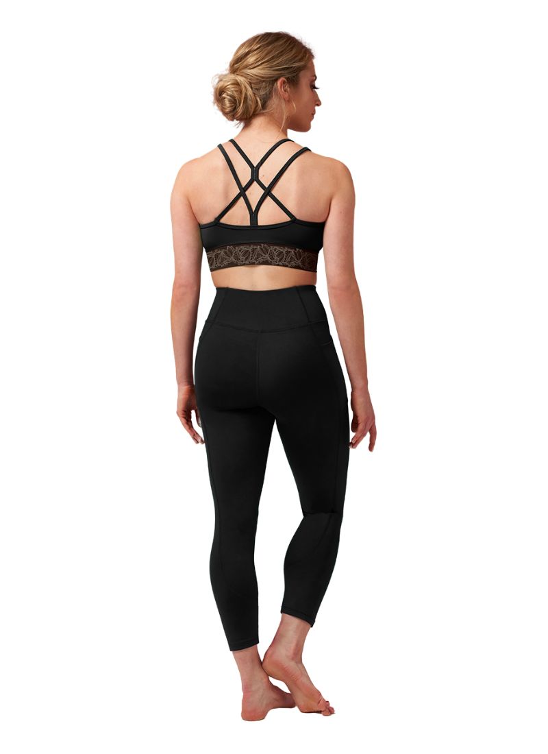 Bloch Z0157 Lace Crop Top Black - Back