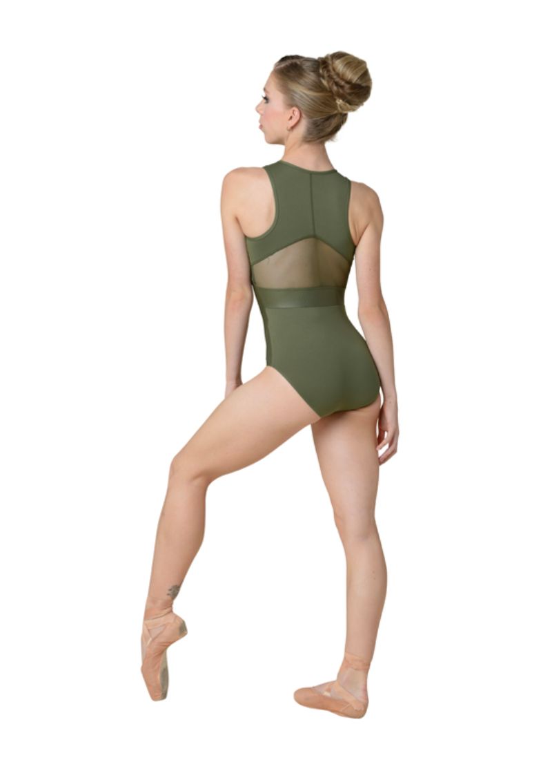 Danz N Motion 22117A Tank Leotard Olive - Back
